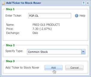 adding a ticker to the database