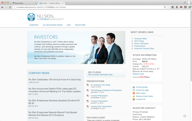 NUS Investors page