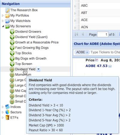 Screener criteria tooltips