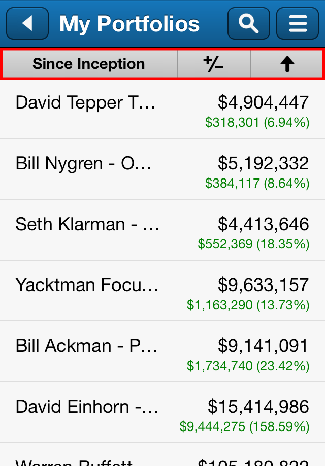 my portfolio list