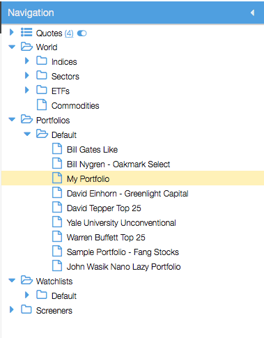 Click to enlarge Navigation Panel Selection