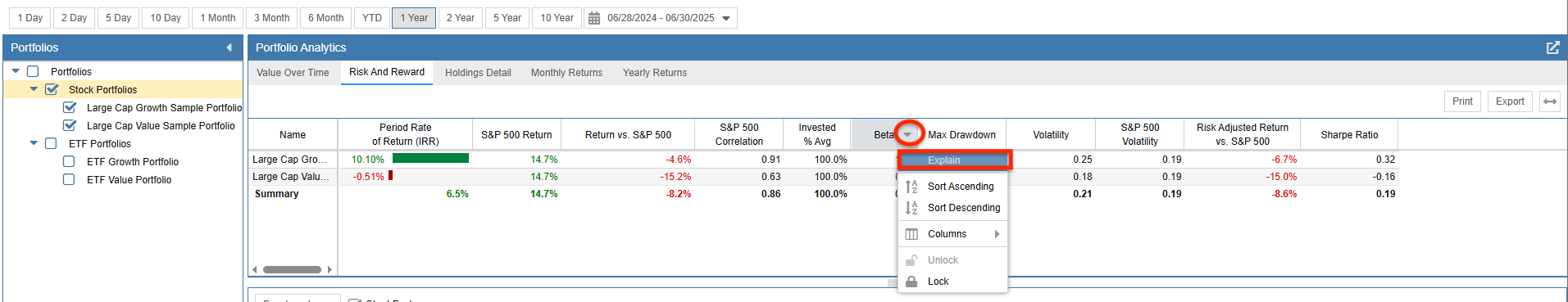 portfolio analysis