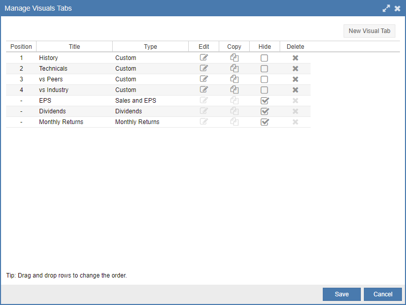 Manage Visuals Tabs Hidden