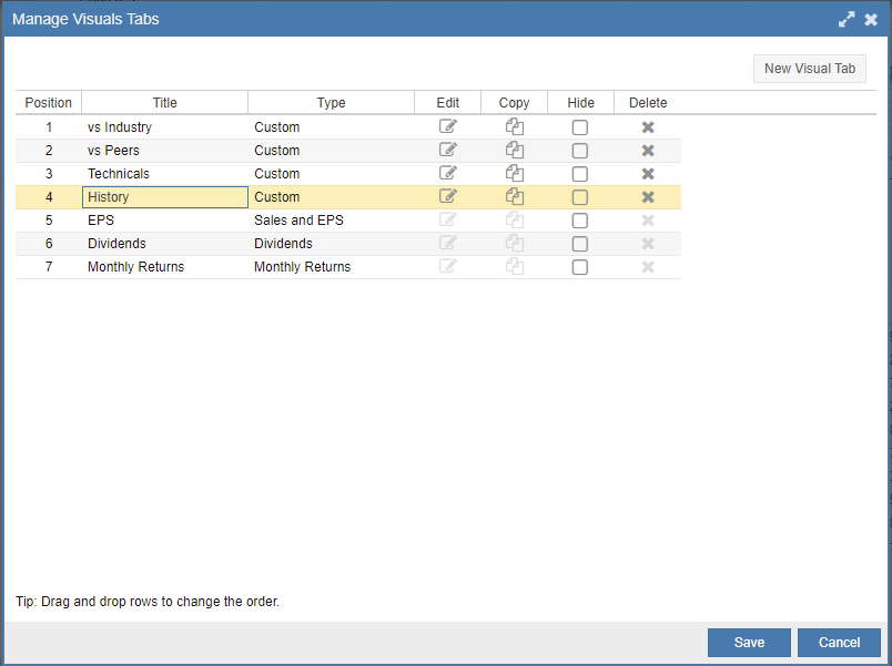 Manage Visuals Tabs Reordered