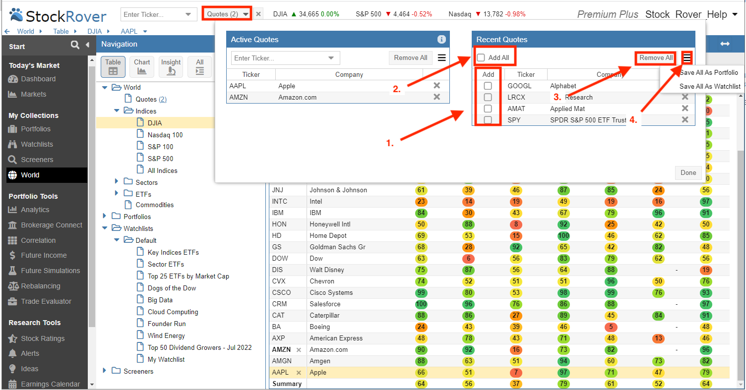  remove all tickers