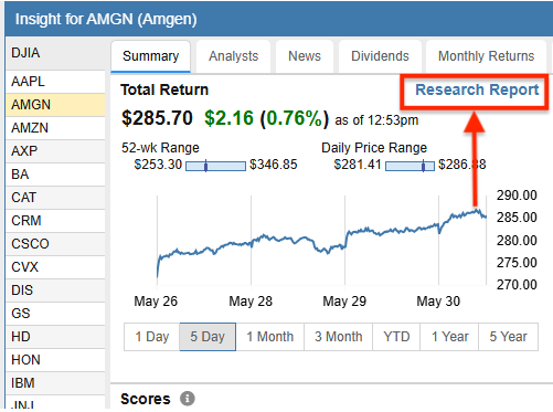 Stock Research Insight Panel