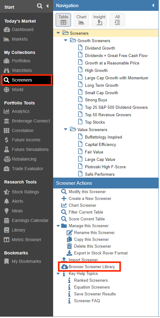 Import a Screener