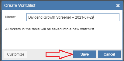 Save Table