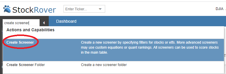 create new screener through task wizard