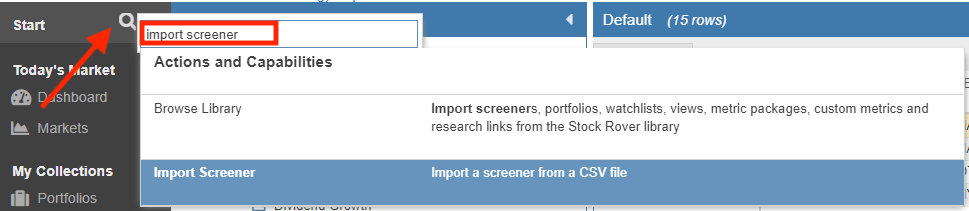 import screener from screener search