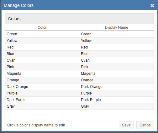 Manage Color Names