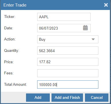 add trade manually
