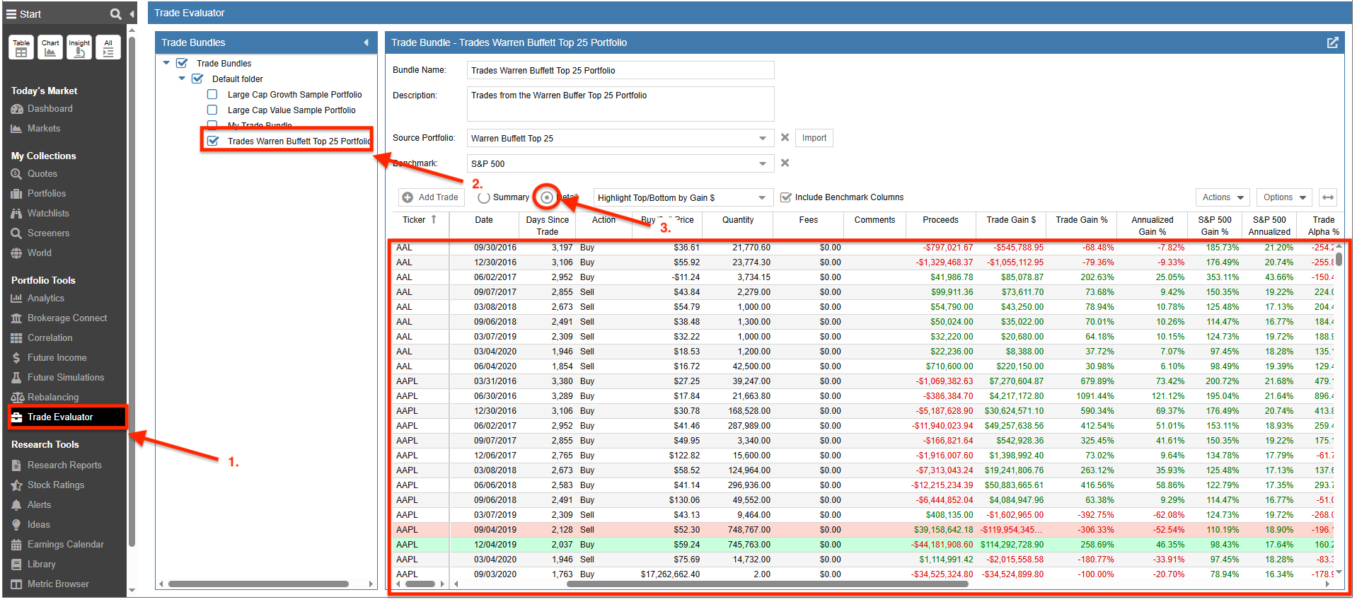 Using the Trade Evaluator - Stock Rover