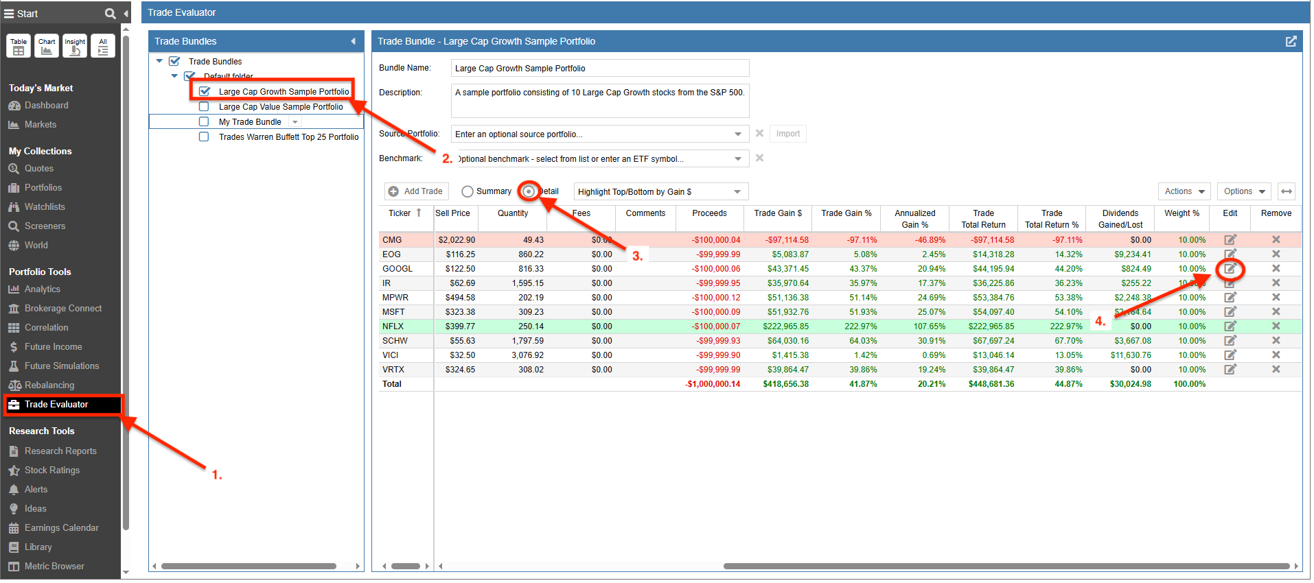 modifying a trade
