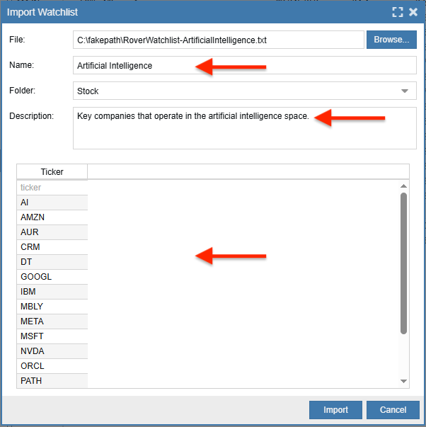 Import a Watchlist